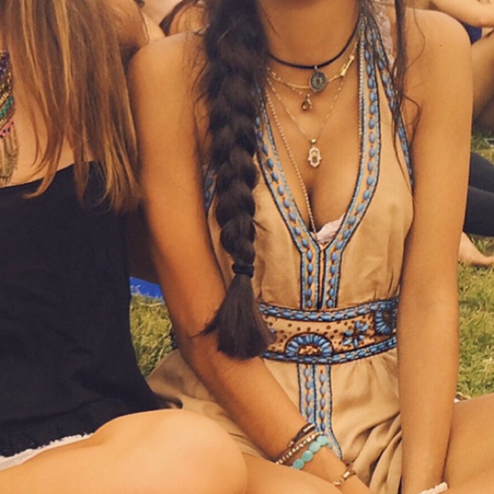 Hand beaded festival top